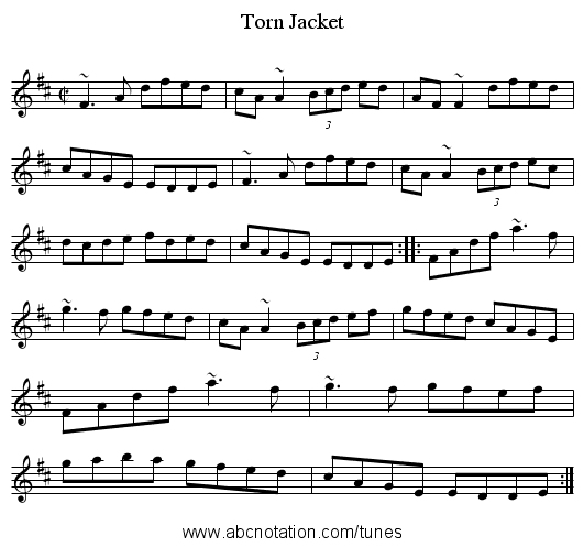 Torn Jacket - staff notation
