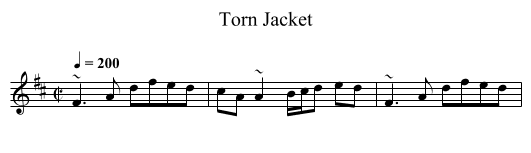 Torn Jacket - staff notation