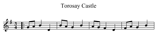 Torosay Castle - staff notation