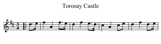 Torosay Castle - staff notation