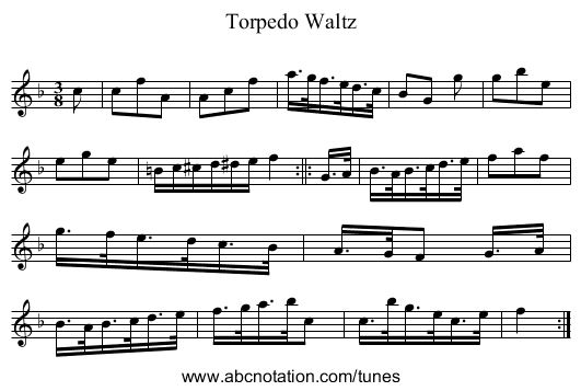 Torpedo Waltz - staff notation