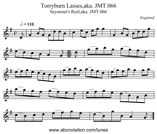Torryburn Lasses,aka. JMT.066 - staff notation