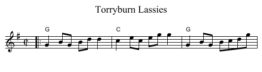 Torryburn Lassies - staff notation
