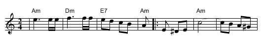 Toska po rodina - staff notation