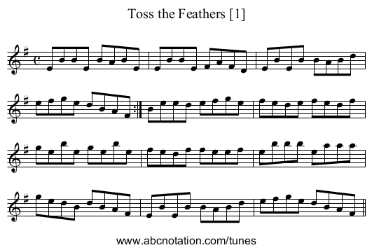 Toss the Feathers [1] - staff notation