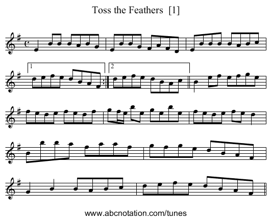 Toss the Feathers  [1] - staff notation
