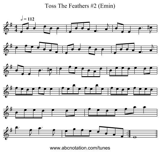 Toss The Feathers #2 (Emin) - staff notation