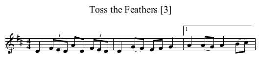 Toss the Feathers [3] - staff notation