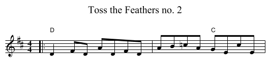Toss the Feathers no. 2 - staff notation