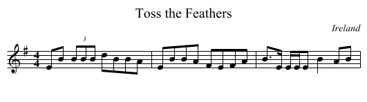 Toss the Feathers - staff notation