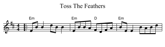 Toss The Feathers - staff notation
