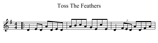 Toss The Feathers - staff notation