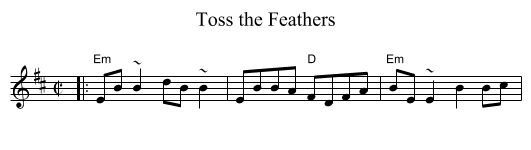 Toss the Feathers - staff notation