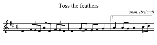 Toss the feathers - staff notation