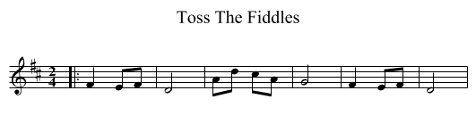Toss The Fiddles - staff notation
