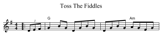 Toss The Fiddles - staff notation