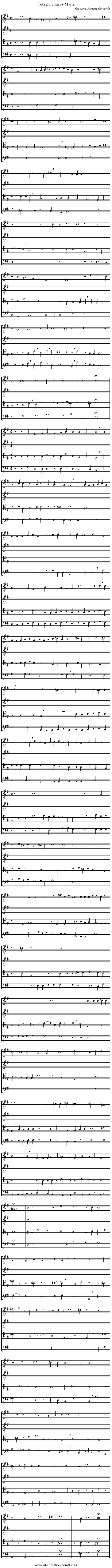 Tota pulchra es Maria - staff notation