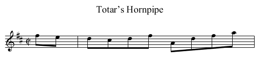 Totar’s Hornpipe - staff notation