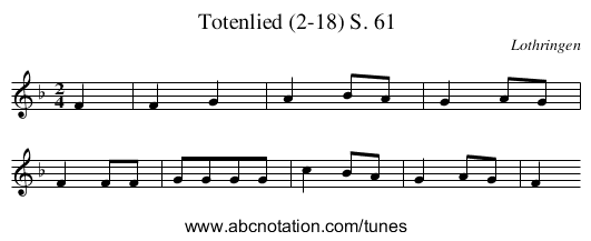 Totenlied (2-18) S. 61 - staff notation