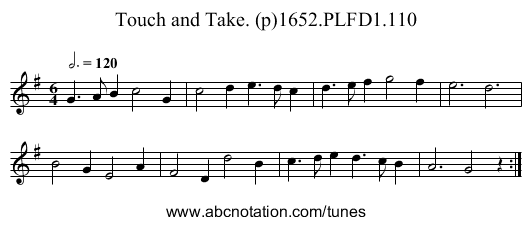 Touch and Take. (p)1652.PLFD1.110 - staff notation