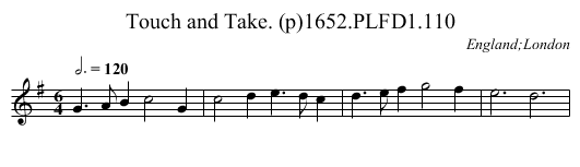 Touch and Take. (p)1652.PLFD1.110 - staff notation