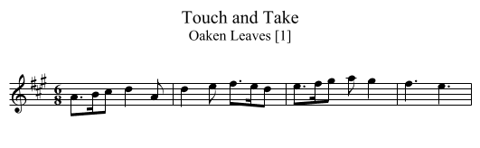 Touch and Take - staff notation