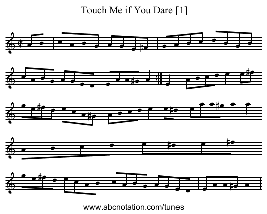 Touch Me if You Dare [1] - staff notation