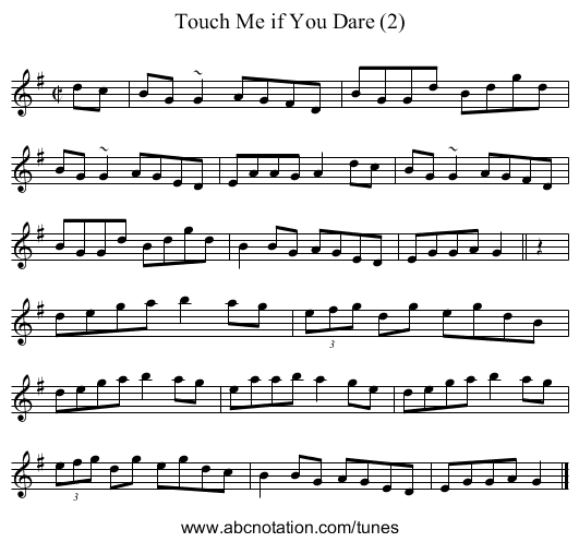 Touch Me if You Dare (2) - staff notation