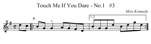 Touch Me If You Dare - No.1   #3 - staff notation