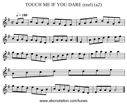 TOUCH ME IF YOU DARE (reel) (a2) - staff notation