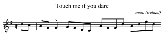 Touch me if you dare - staff notation
