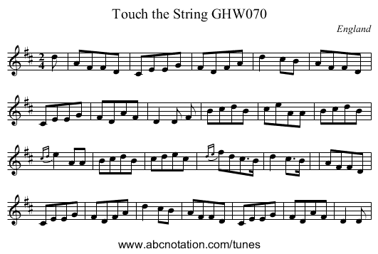 Touch the String GHW070 - staff notation