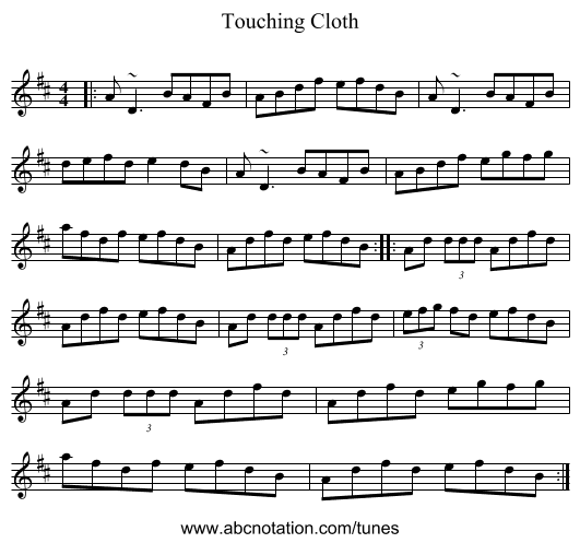 Touching Cloth - staff notation