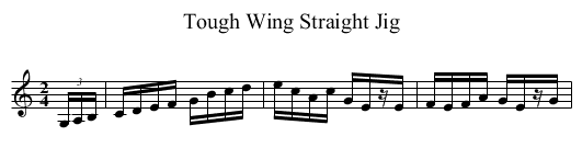 Tough Wing Straight Jig - staff notation