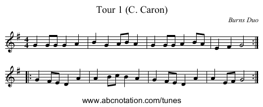 Tour 1 (C. Caron) - staff notation
