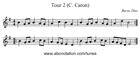 Tour 2 (C. Caron) - staff notation