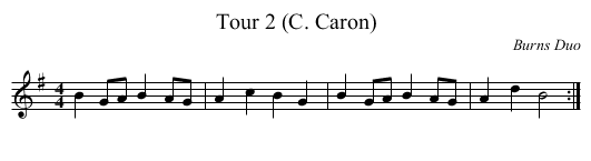 Tour 2 (C. Caron) - staff notation
