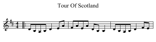 Tour Of Scotland - staff notation