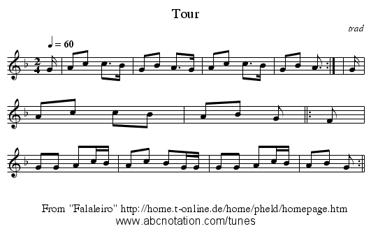 Tour - staff notation