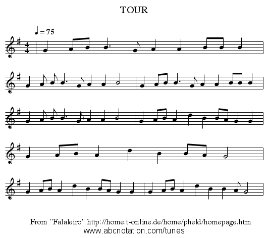 TOUR - staff notation