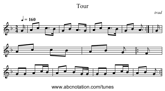 Tour - staff notation