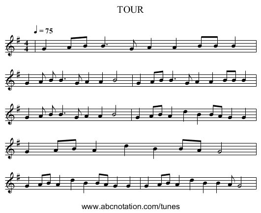 TOUR - staff notation