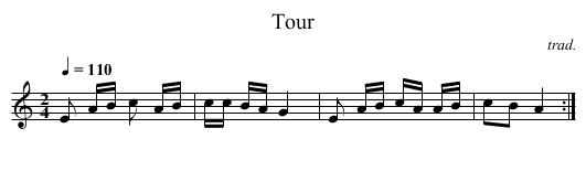 Tour - staff notation