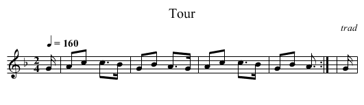 Tour - staff notation