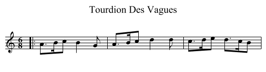 Tourdion Des Vagues - staff notation