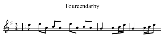 Toureendarby - staff notation