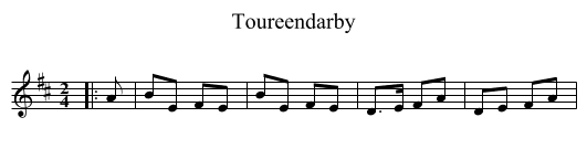 Toureendarby - staff notation