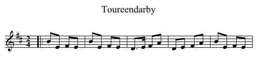 Toureendarby - staff notation