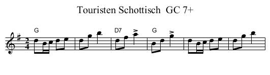 Touristen Schottisch  GC 7+ - staff notation
