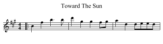 Toward The Sun - staff notation